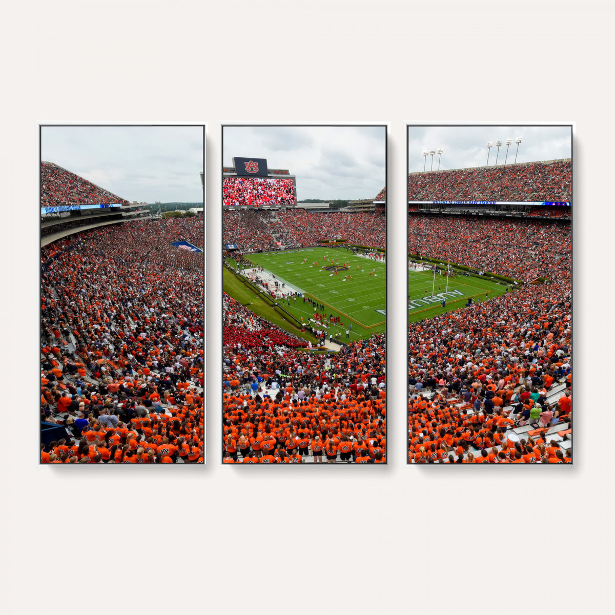 82562490-MGV-CV-36X24 - Auburn Stadium Sunset Wall Art Canvas Print, Jordan Hare Stadium Game Day Crowd, Auburn Tigers Football Artwork