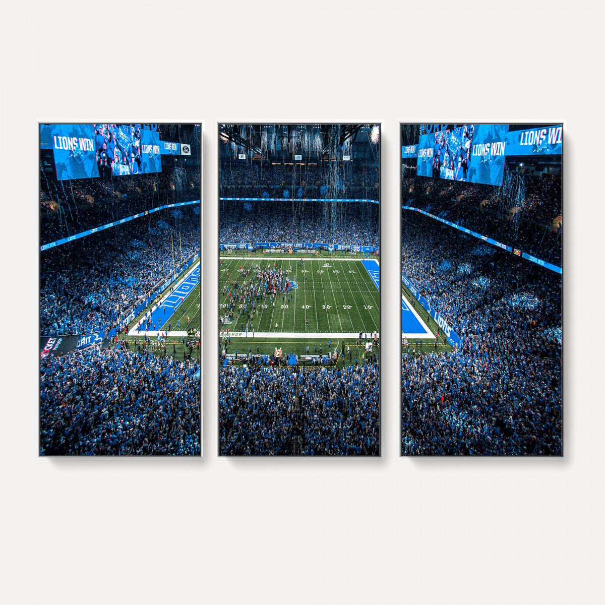 80882005-MGV-CV-36X24 - Detroit Lions Stadium Wall Art Canvas Print, Football Field Panorama