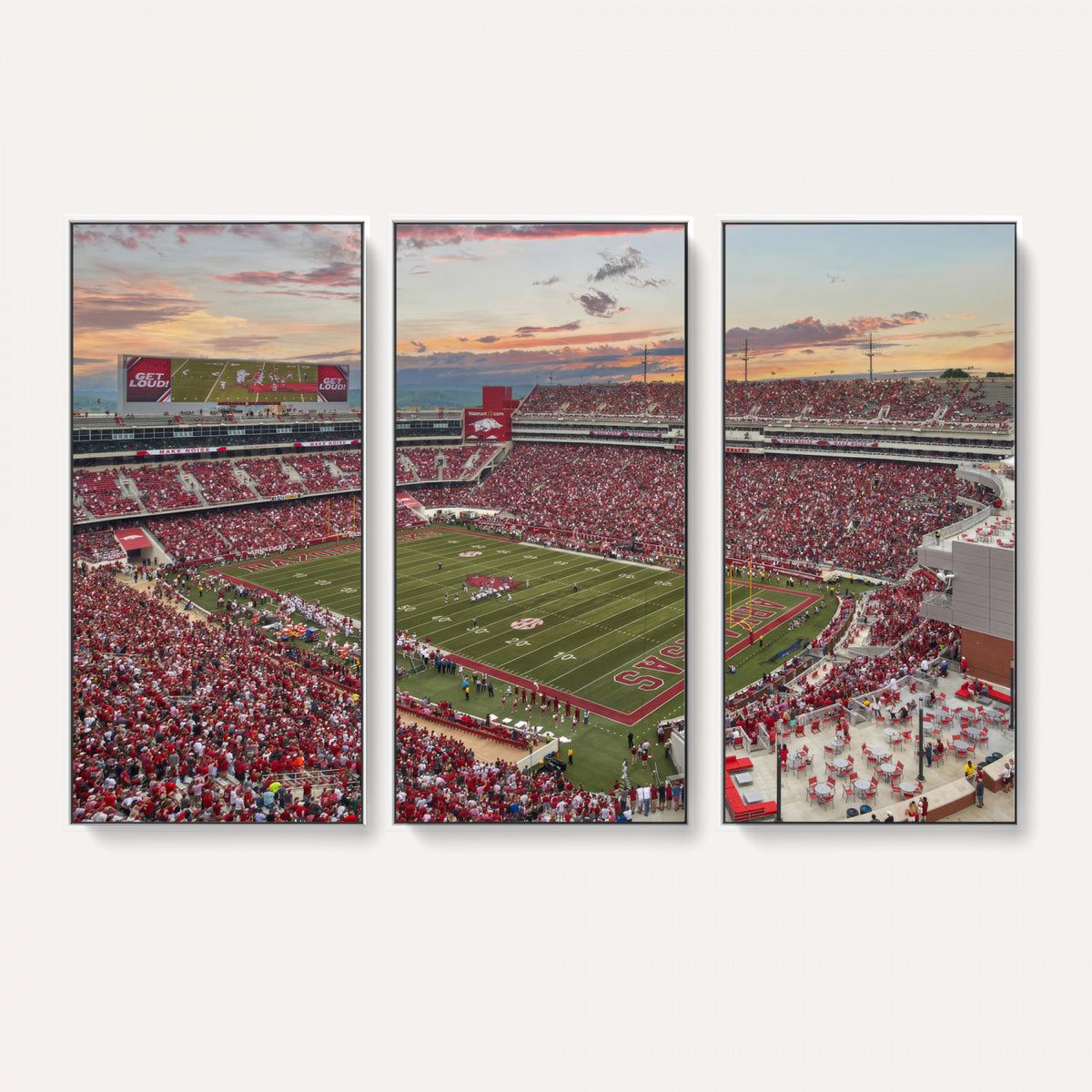 82233065-MGV-CV-36X24 - Donald W. Reynolds Razorback Stadium Wall Art Canvas Print – Arkansas Razorbacks Football Artwork for Home, Office, and Sports Room Decor