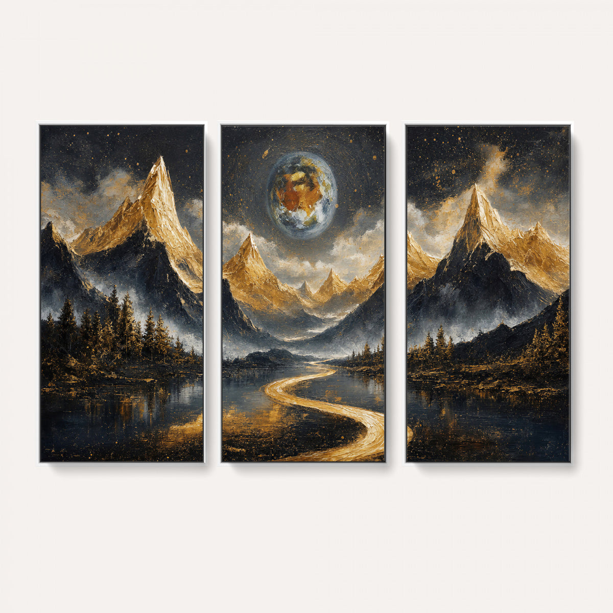 34202127-MGV-CV-36X24 - Abstract Mountain Wall Art Canvas Print Modern Landscape Painting Print