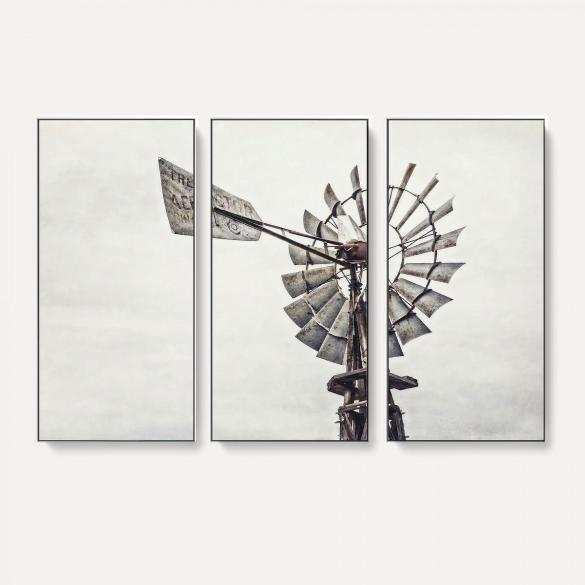 63200638-MGV-TP-24X36 - Vintage Rustic Farmhouse Windmill Canvas Wall Art - Western Country Landscape Print
