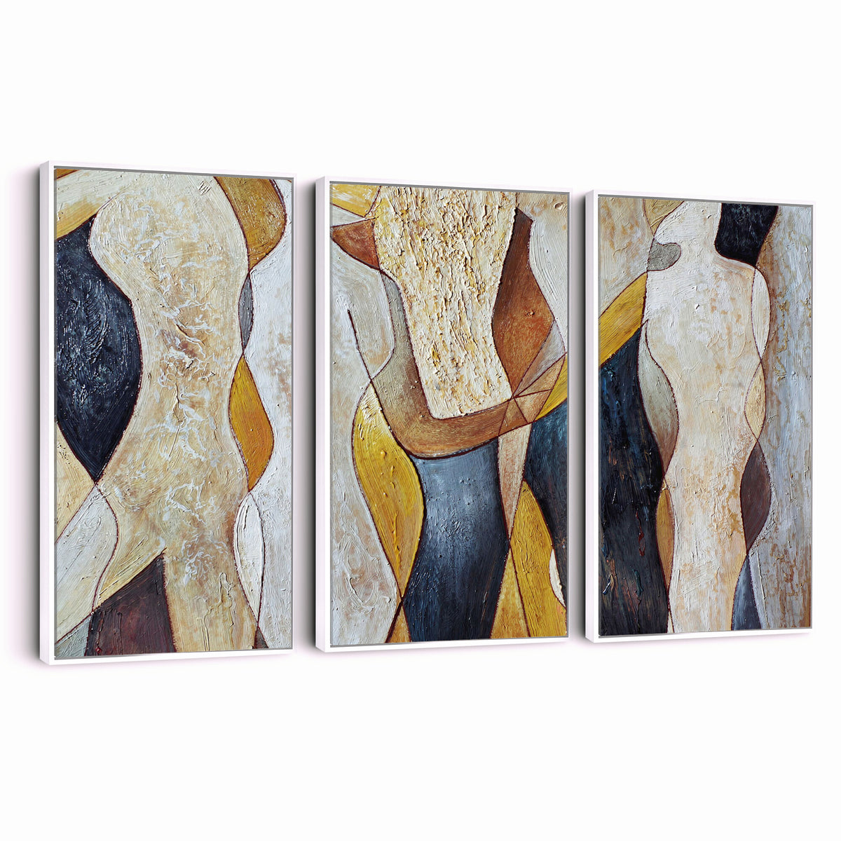 96079939-MGV-CV-36X24 - Mid Century Modern Figurative Canvas Wall Art Abstract Cubist Painting Print
