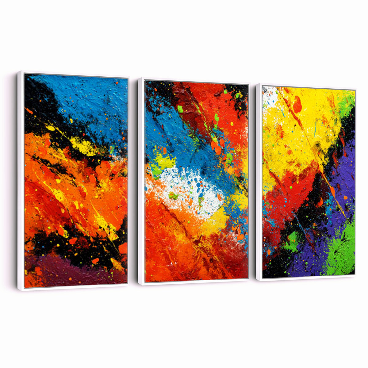 74888753-MGV-CV-36X24 - Vibrant Blue Abstract Canvas Wall Art Colorful Painterly Oil Painting Style Print