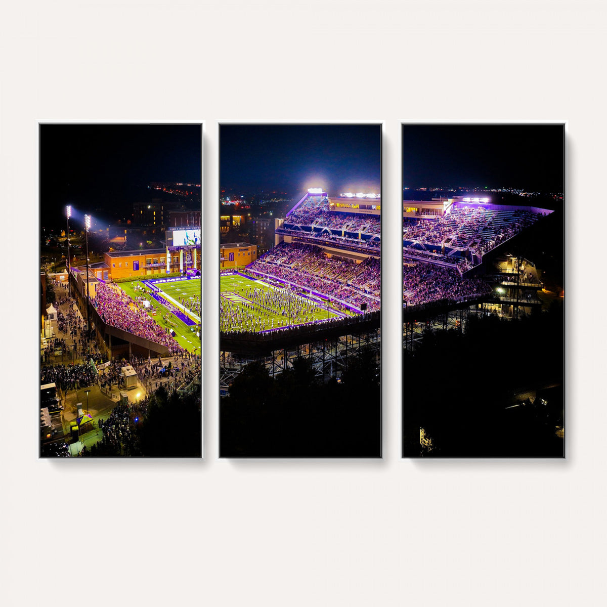 400867JMU2-MGV-CV-36X24 - JMU Stadium Wall Art Canvas Print for Game Room Decor - James Madison University Stadium