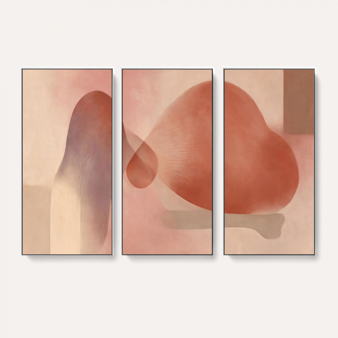 85110643-MGV-CV-36X24 - Vinna Begin Calin Biomorphic Abstract Wall Art Canvas Print, Terracotta Pink Organic Shapes Art Painting Print