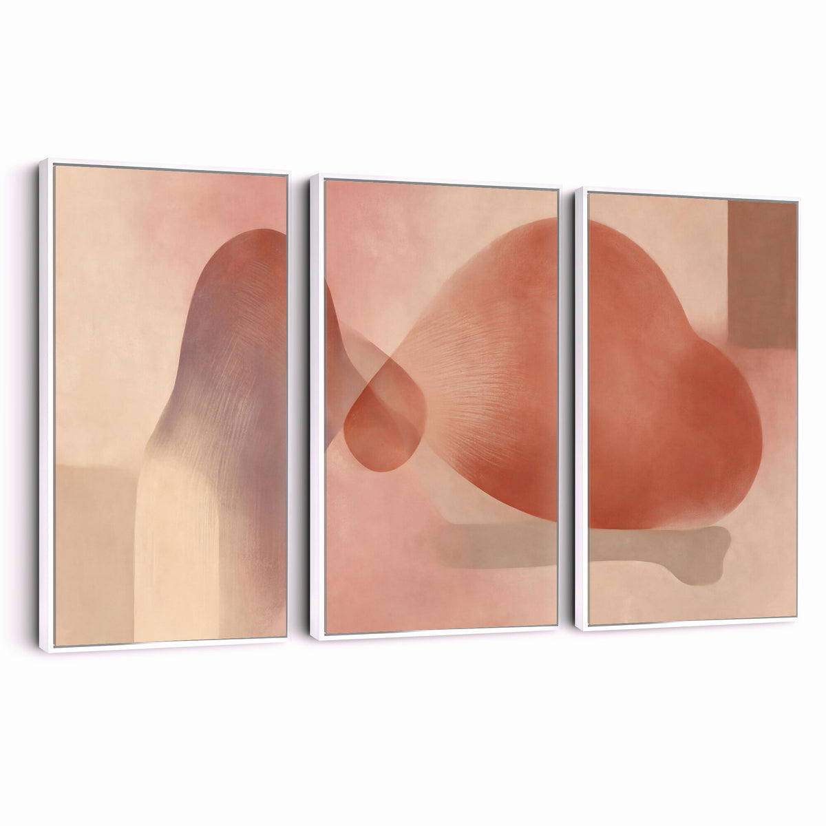 85110643-MGV-CV-36X24 - Vinna Begin Calin Biomorphic Abstract Wall Art Canvas Print, Terracotta Pink Organic Shapes