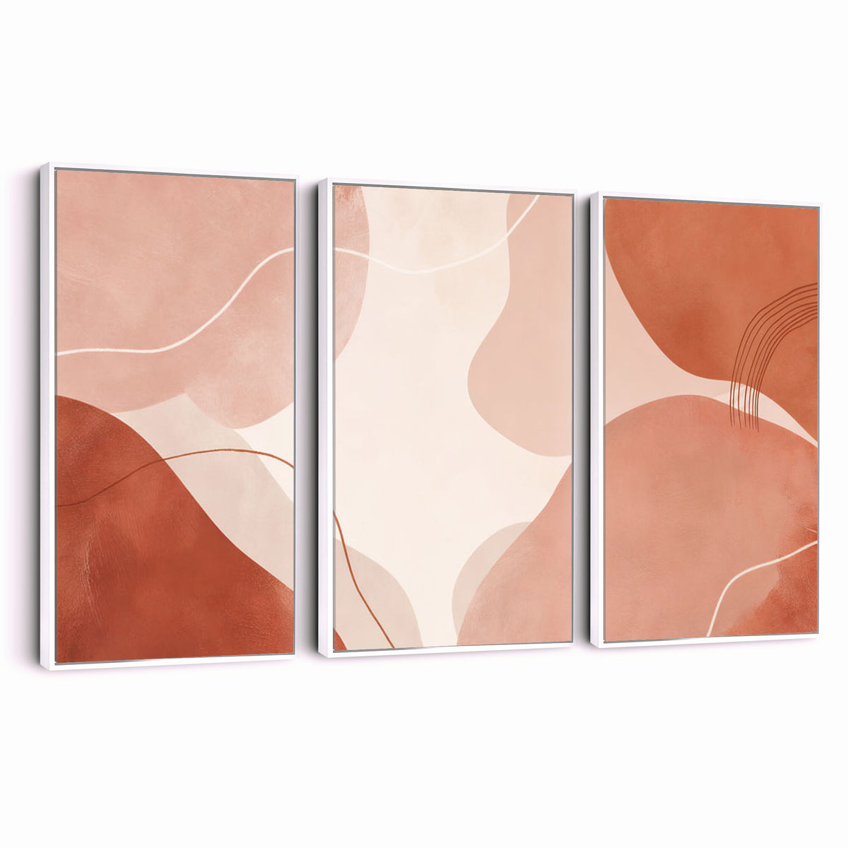 17685421-MGV-CV-36X24 - Abstract Boho Terracotta Wall Art Canvas Print, Mid Century Minimalist Painting Print