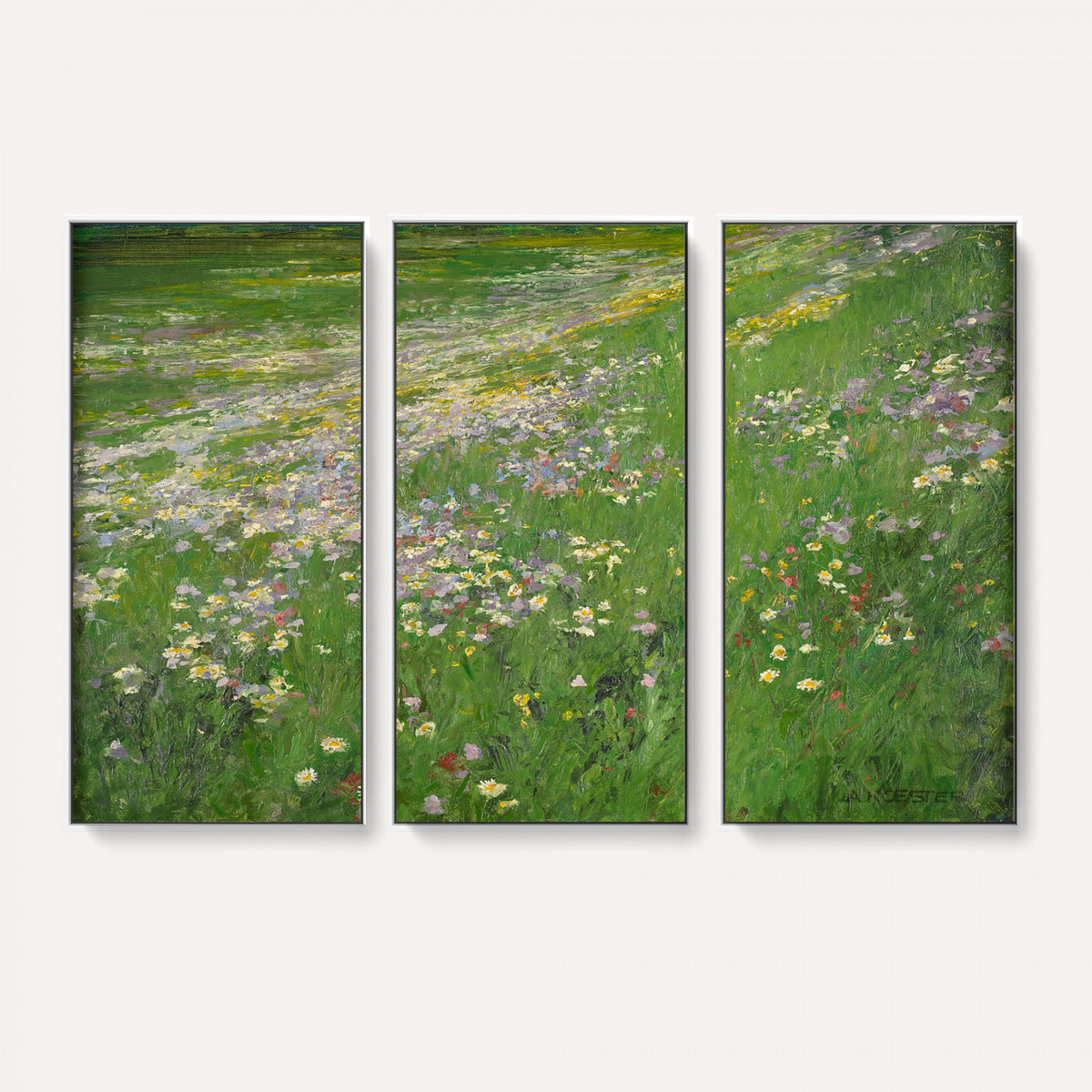 63535040-MGV-CV-36X24 - Alexander Koester Flower Meadow Canvas Wall Art, Vintage Landscape Print
