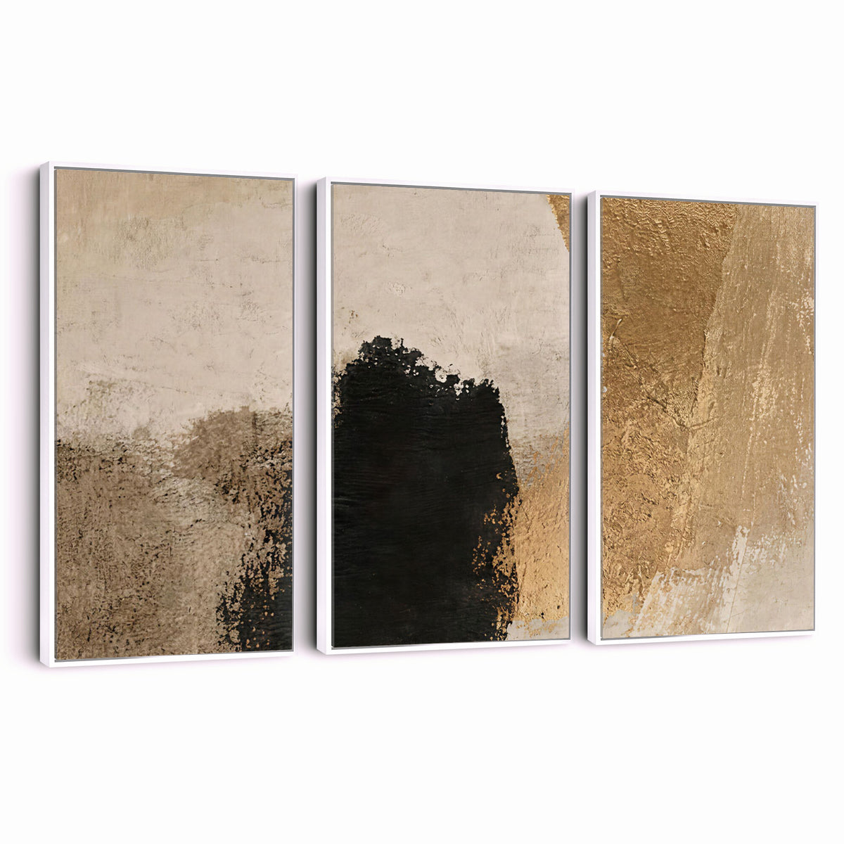 36003778-MGV-CV-48X32-3P - Mid Century Modern Geometric Canvas Wall Art, Abstract Triptych Print