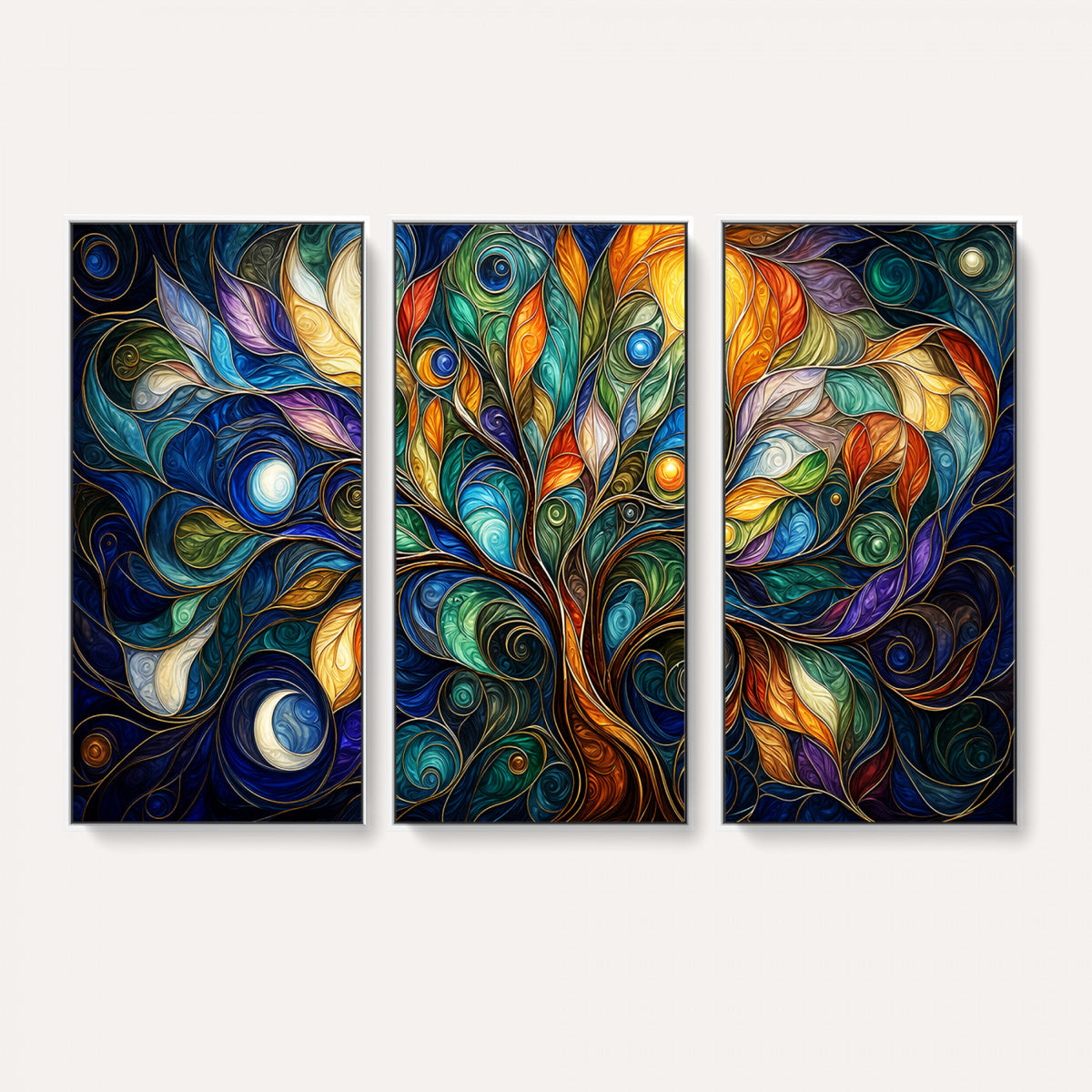 60127105-MGV-CV-36X24 - Psychedelic Tree Of Life Wall Art - Vibrant Swirl Cosmic Nature Decor
