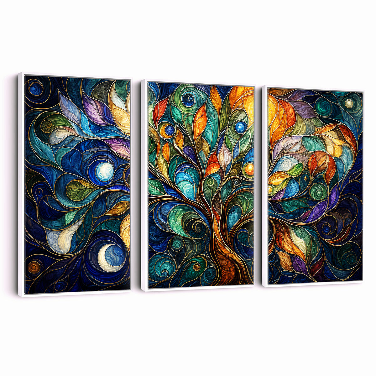 60127105-MGV-CV-36X24 - Psychedelic Tree Of Life Wall Art - Vibrant Swirl Cosmic Nature Decor