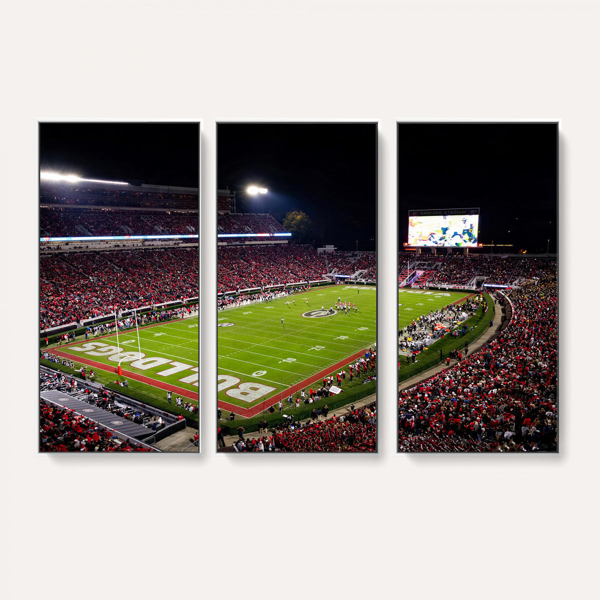 12753057-MGV-TP-30X20 - Sanford Stadium Night Game Canvas Wall Art - Georgia Bulldogs Football Stadium Print