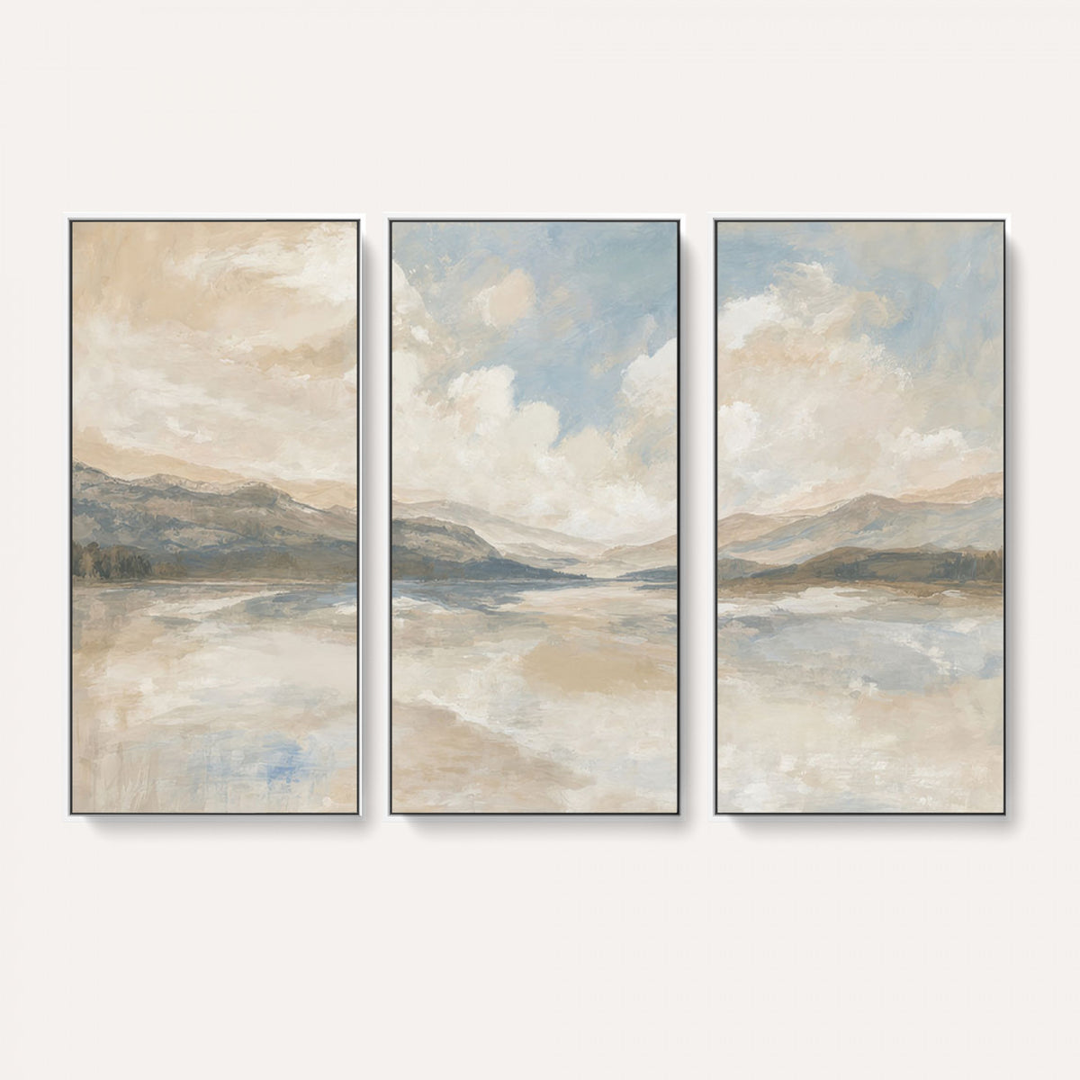 12998065-MGV-CV-36X24 - Serene Mountain and Lake Landscape Canvas Wall Art