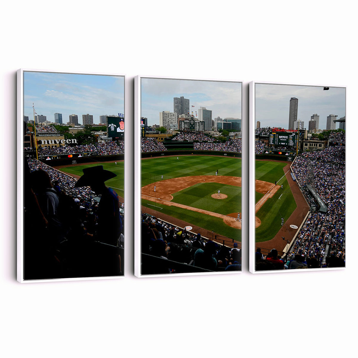 34859D-MGV-CV-36X24 - Chicago Cubs Baseball Team Print - Wrigley Field Stadium
