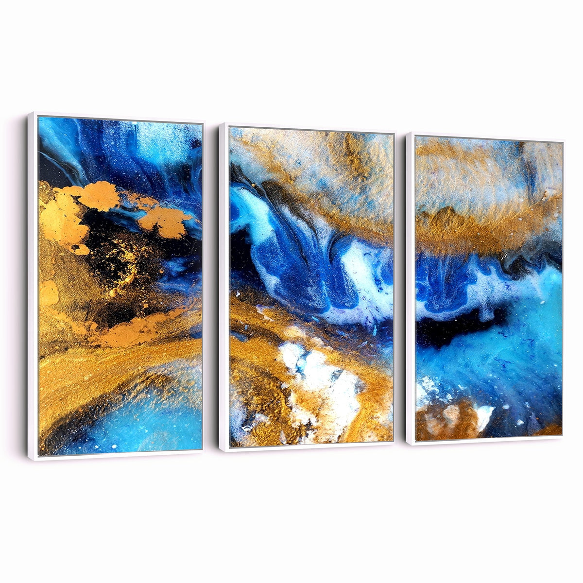 42100-_Poster-30x20 - Large Abstract Wall Art Print | Gold and Blue Abstract Canvas Wall Art
