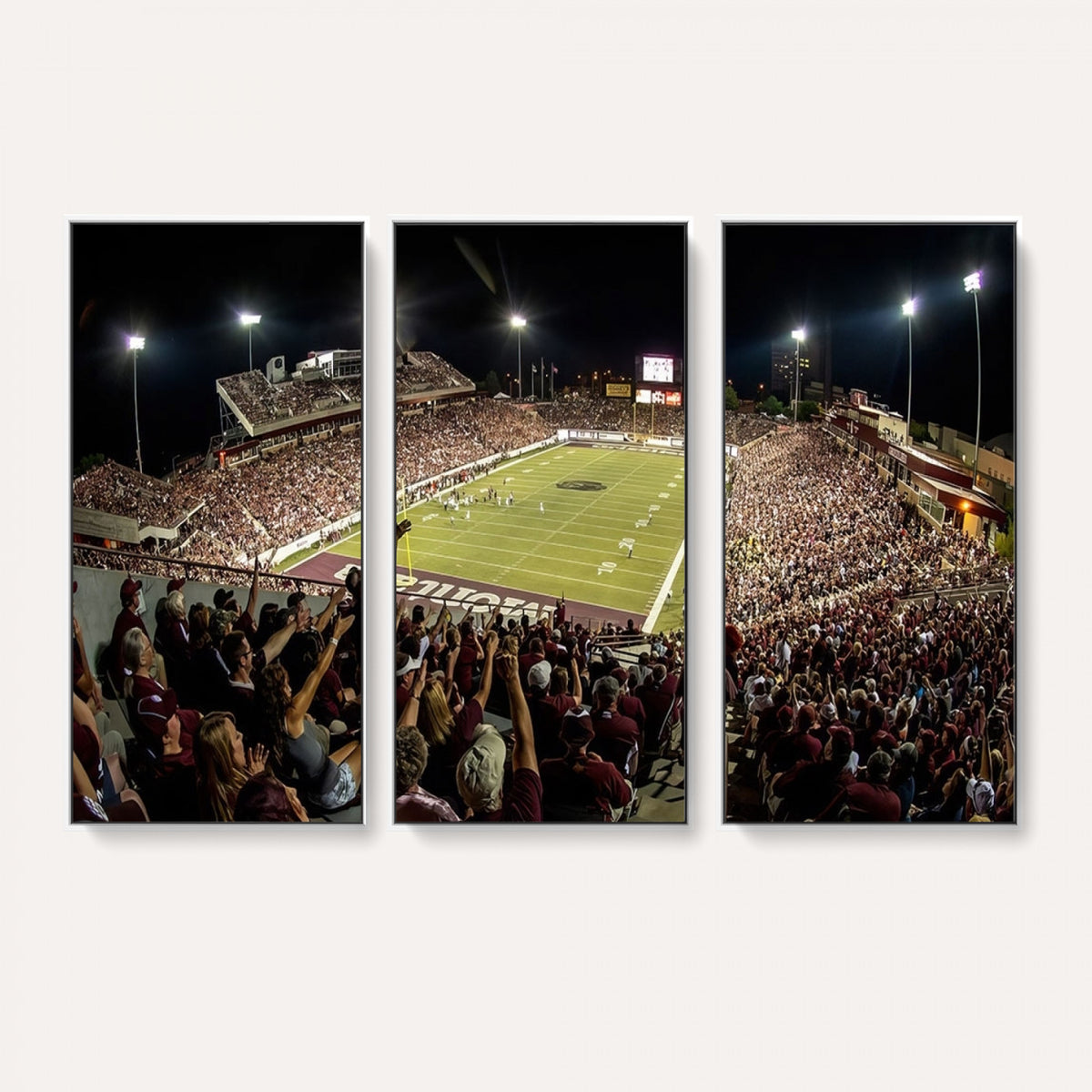 94126-MGV-CV-36X24 - Washington-Grizzly Stadium Canvas Wall Art | Exciting Game Night Atmosphere in Panoramic View