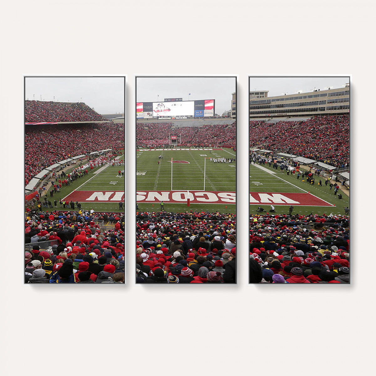 23461-MGV-CV-36X24 - Wisconsin Badgers Team Print Canvas, Madison Camp Randall Stadium Wall Art