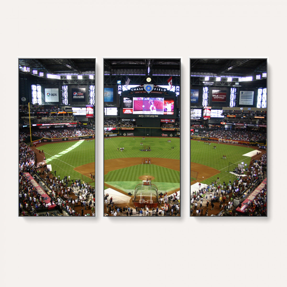 91630-MGV-CV-36X24 - Arizona Diamondbacks Baseball Team Print, Phoenix Chase Field Baseball Stadium Wall Art