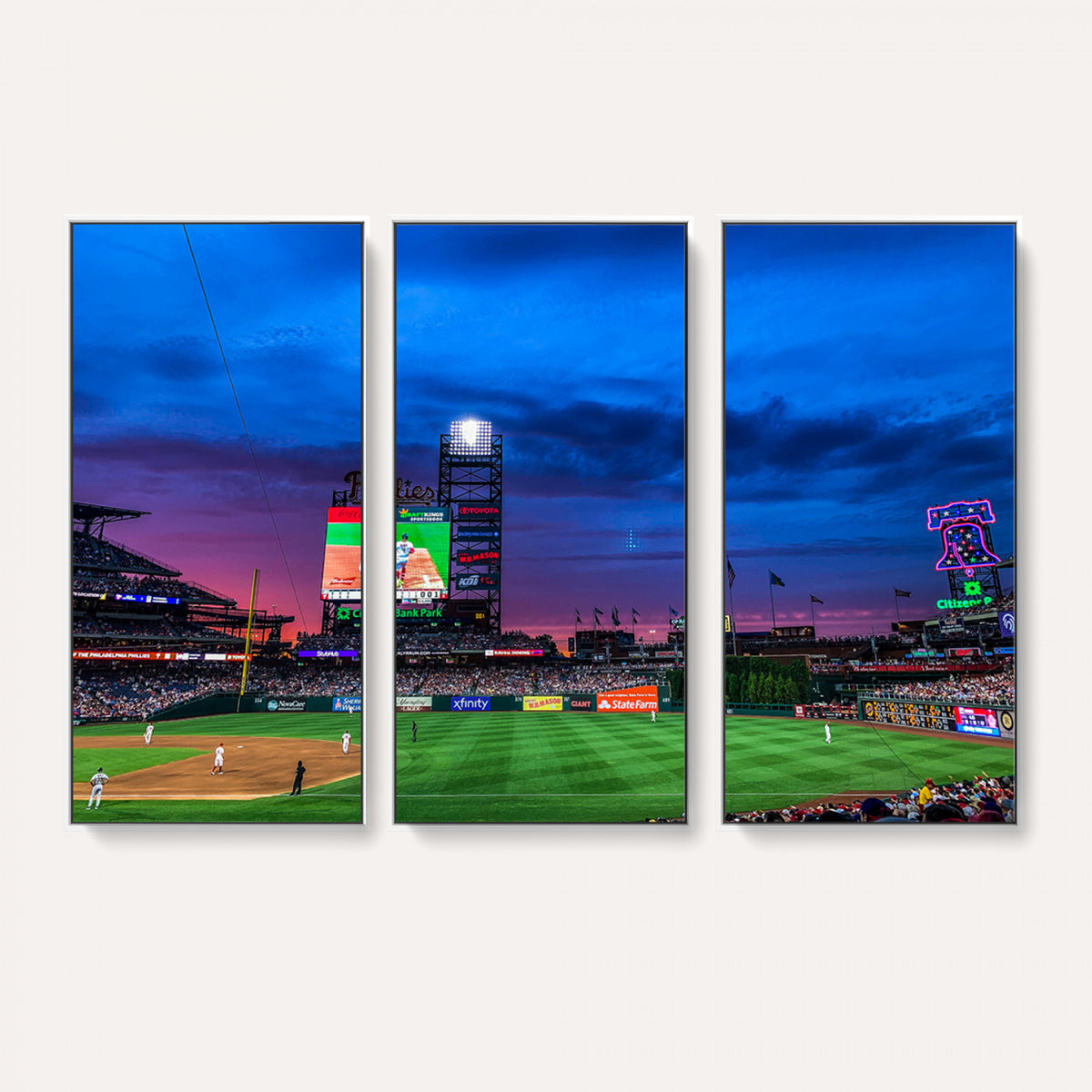 20427-MGV-CV-36X24 - Philadelphia Phillies Baseball Team Print, Citizens Bank Park, Extra Large Game Room Wall Decor