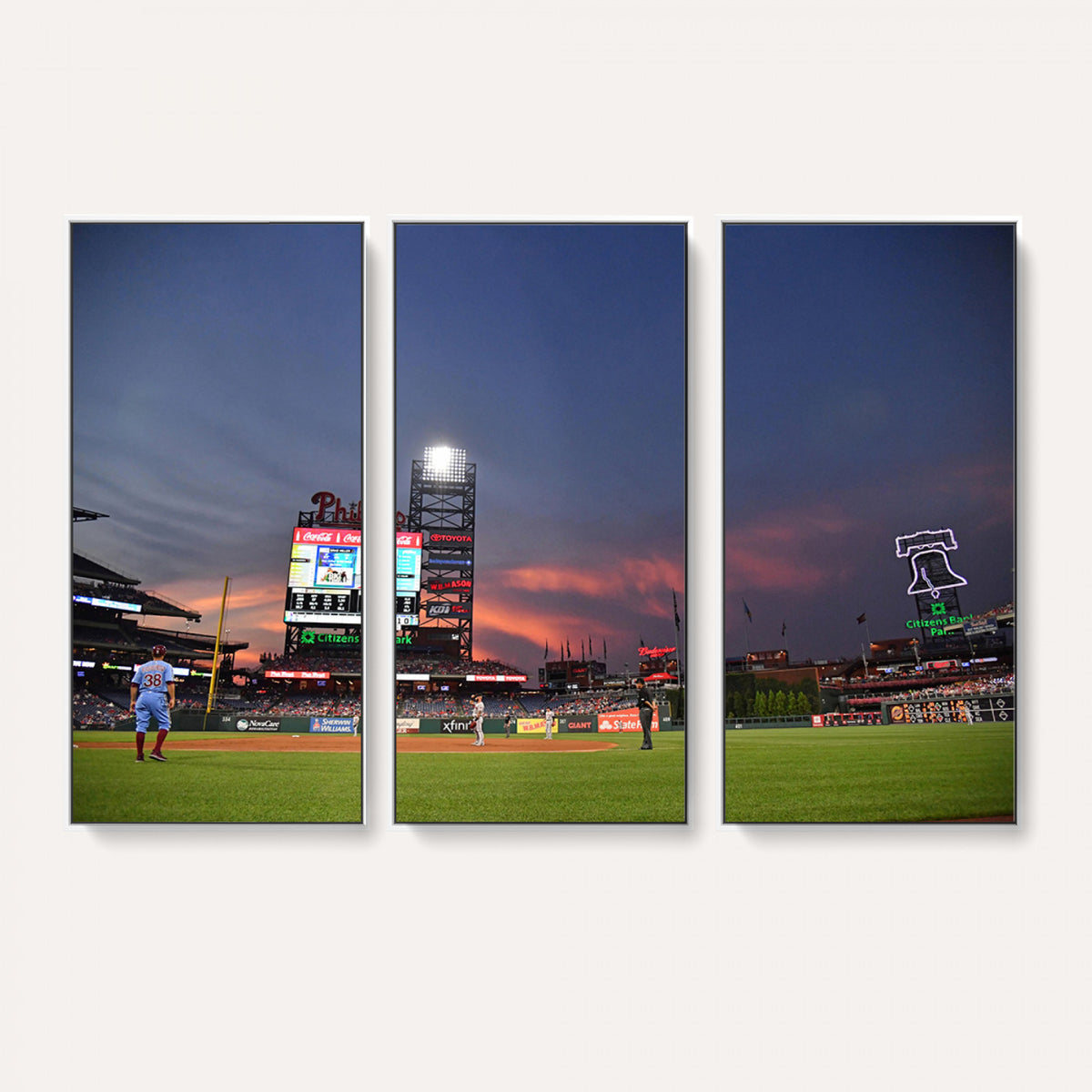 22594-MGV-CV-36X24 - Philadelphia Phillies Baseball Print - Philadelphia Citizens Bank Park Stadium Wall Art, Phillies