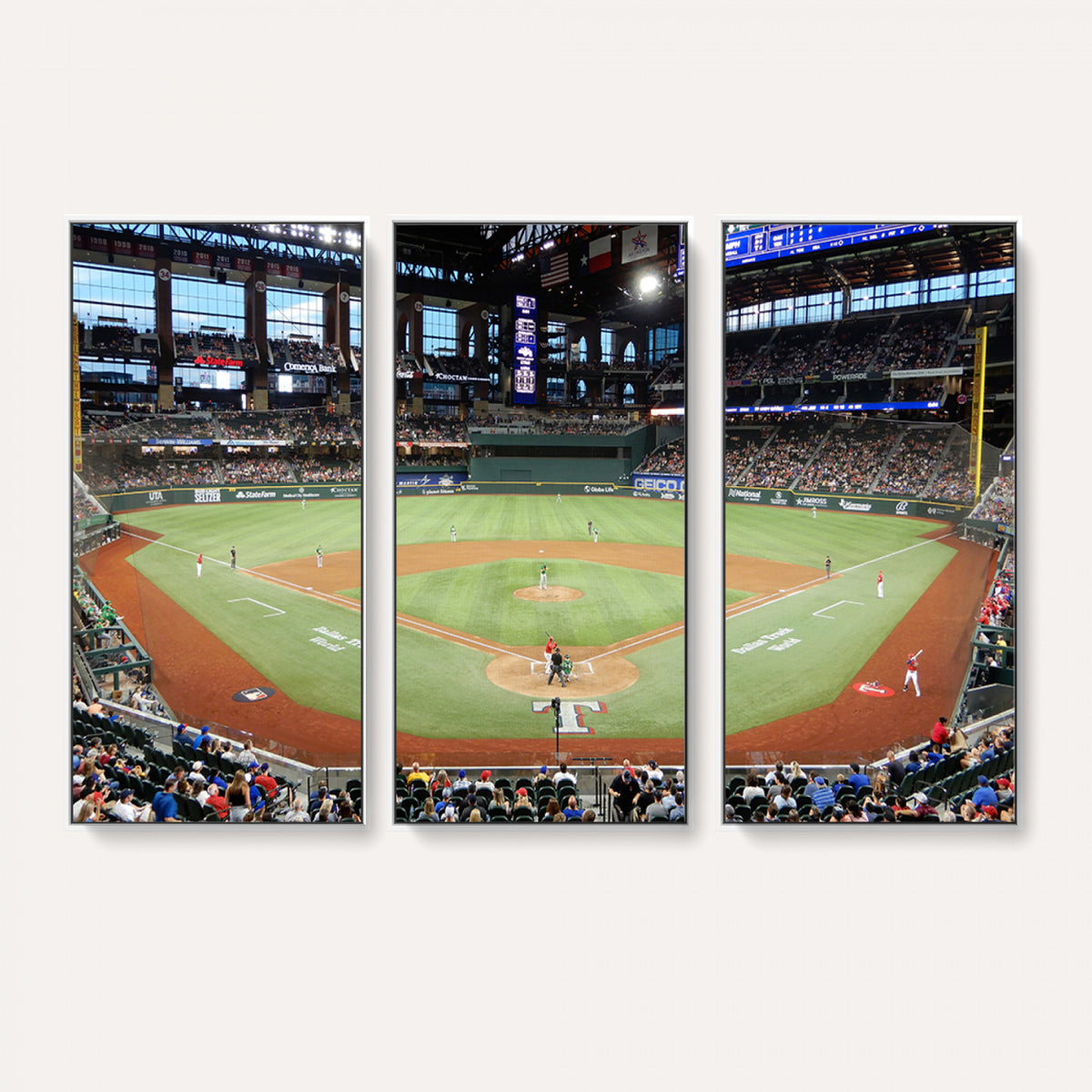 78468-MGV-CV-36X24 - Texas Rangers Baseball Team Print, Arlington Globe Life Field Stadium Wall Art