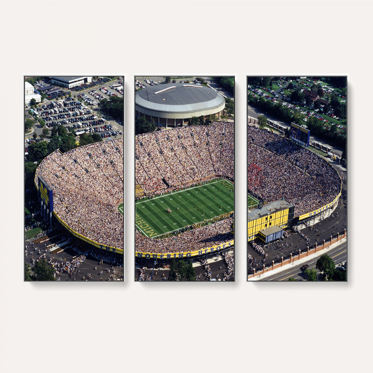27314-MGV-CV-36X24 - Michigan Wolverines Football Team Print, Ann Arbor Michigan Stadium Wall Art