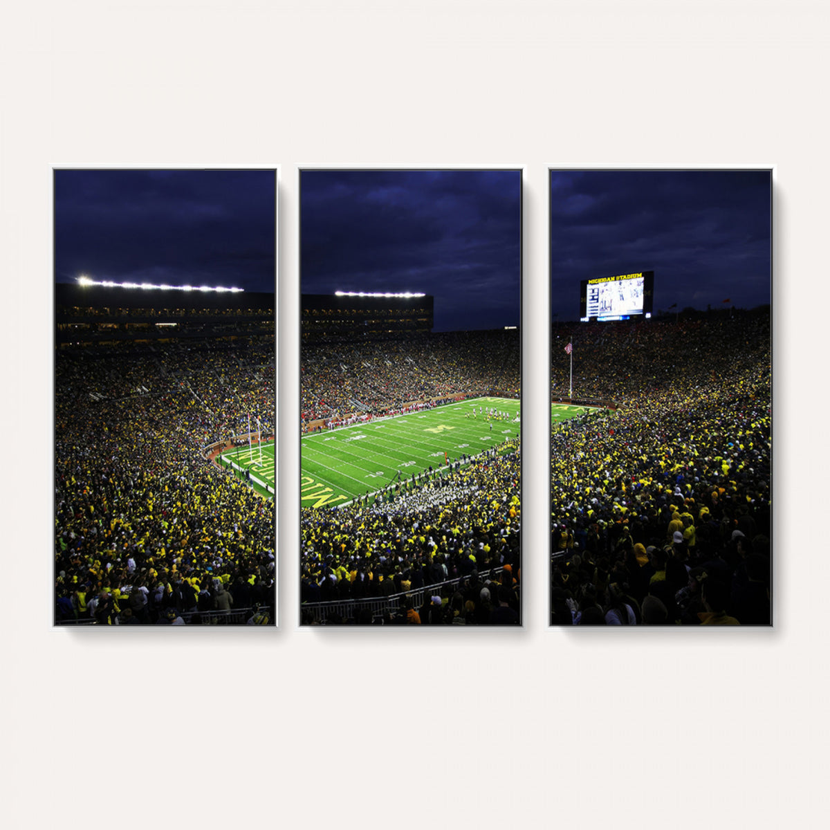 15448-MGV-CV-36X24 - Michigan Wolverines Football Canvas Wall Decor, Football Team Print, Ann Arbor Michigan Stadium