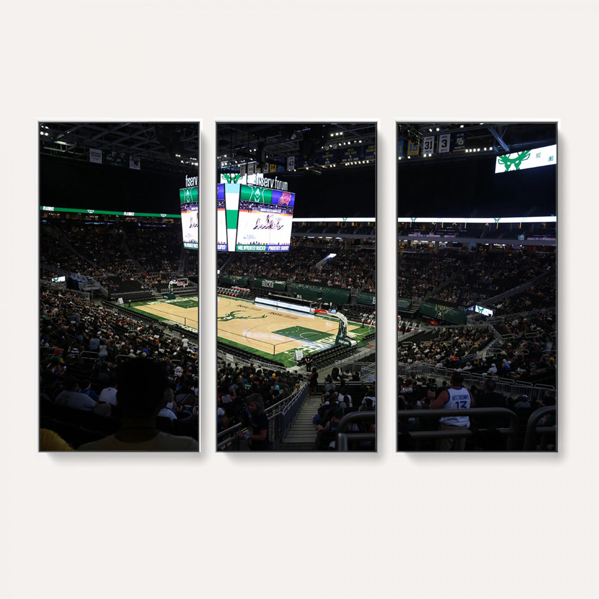 69882-MGV-CV-36X24 - Milwaukee Bucks Basketball Print, Fiserv Forum Stadium Wall Art