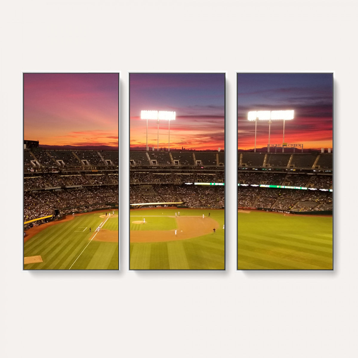 73718-MGV-CV-36X24 - Oakland Athletics Baseball Team Print, Oakland Coliseum