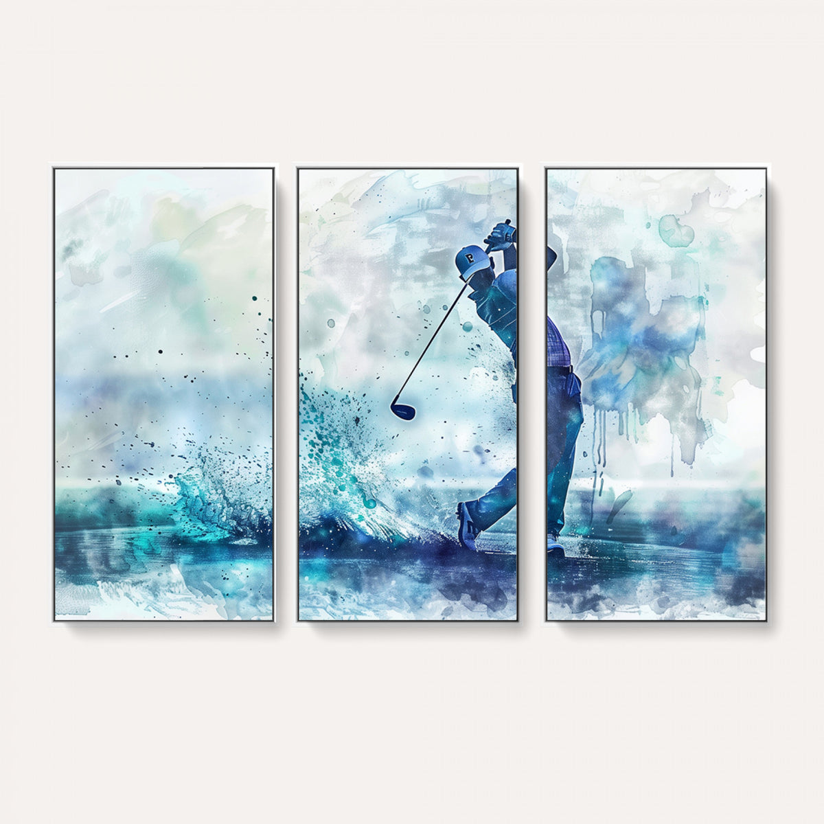 45328-MGV-CV-36X24 - Watercolor Abstract Golf Swing Wall Art Canvas Print