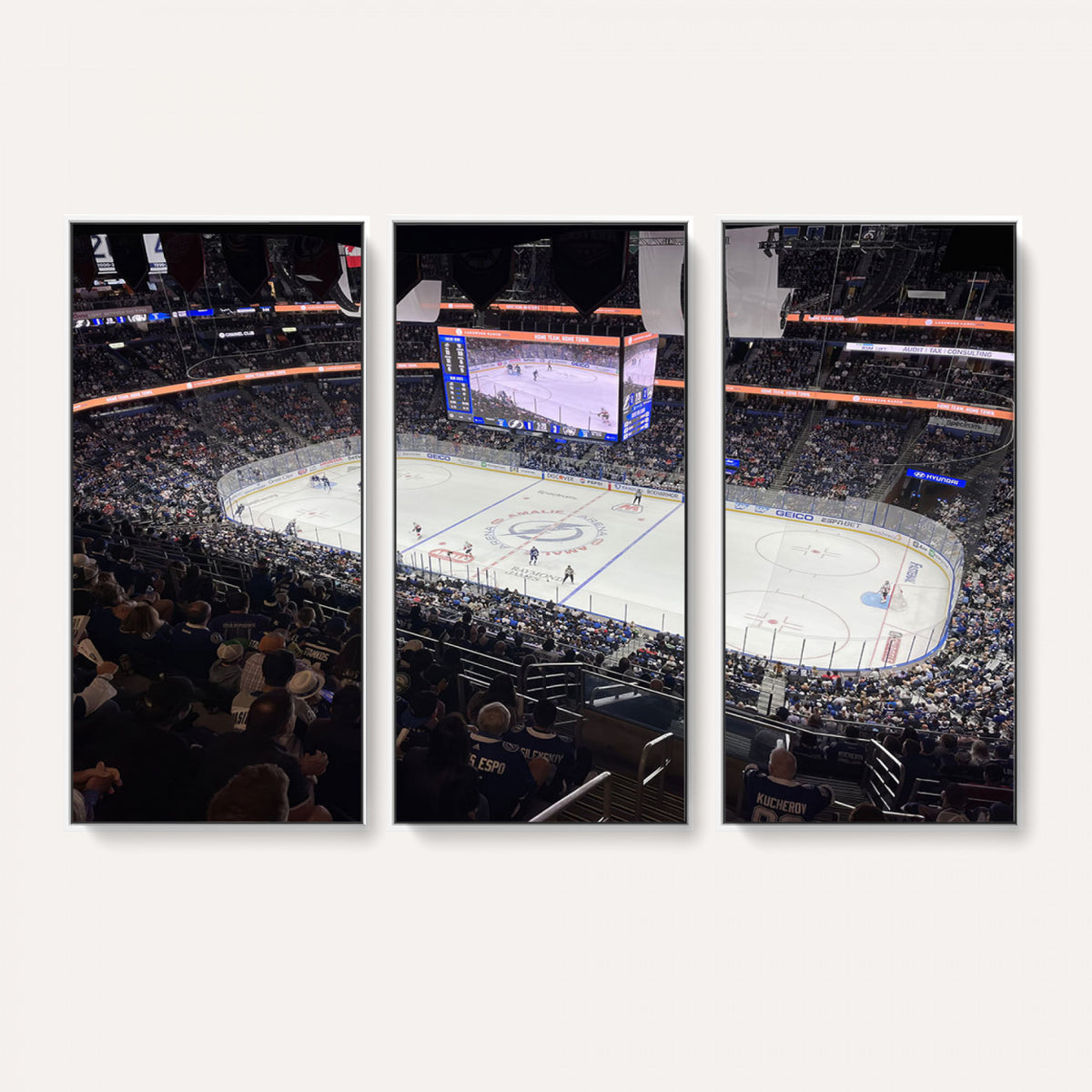 51641-MGV-CV-36X24 - Amalie Arena Florida Wall Art Canvas Print, NHL Hockey, Framed and Ready to Hang