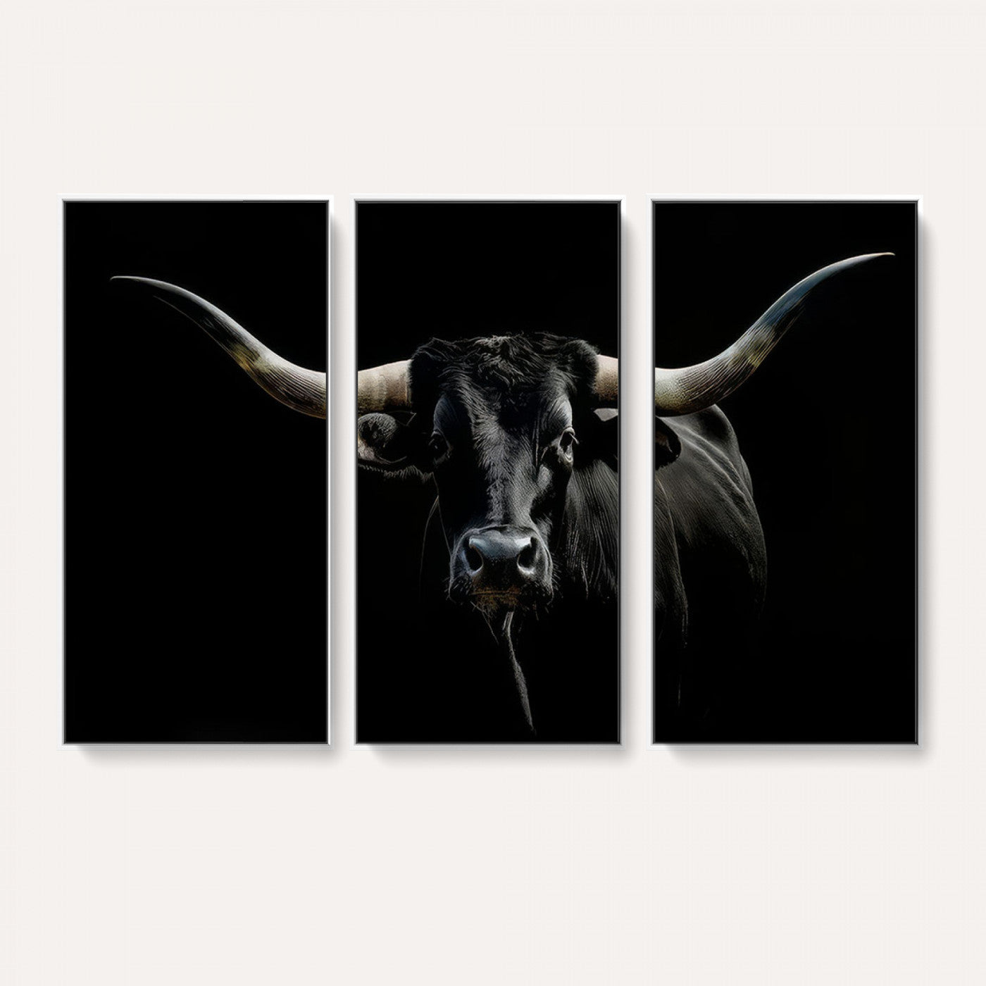 37889-MGV-CV-36X24 - Texas Longhorn Canvas Wall Art - Rustic Western Longhorn Bull Print in Brown & Black - Farmhouse Decor for Living Room, Office, or Ranch
