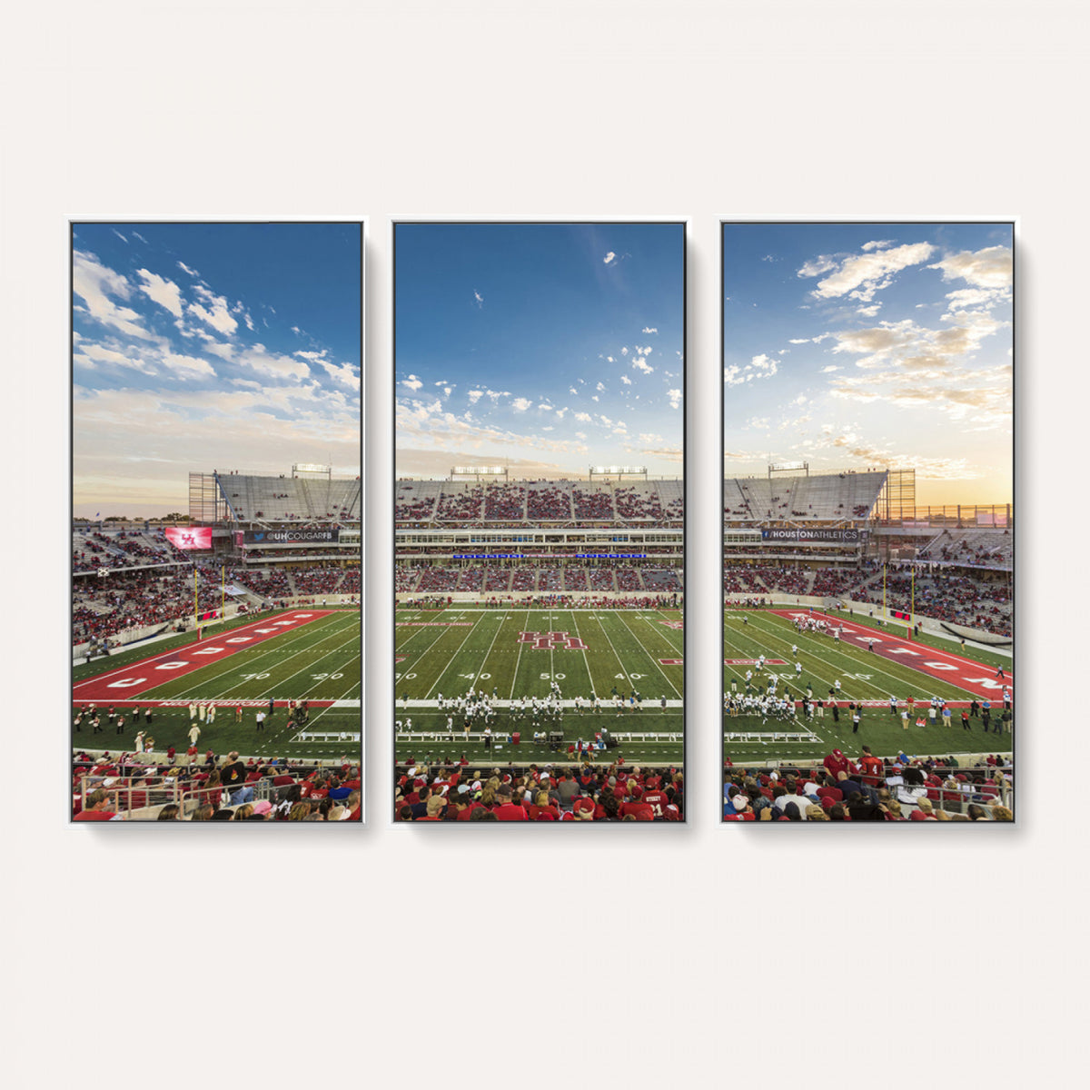 36612-MGV-CV-36X24 - Framed Houston Cougars Football Team Print - Houston TDECU Stadium Wall Art Canvas Print