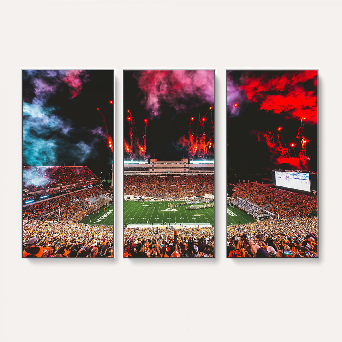 65761-MGV-CV-36X24 - Virginia Tech Hokies Football Team Print - Blacksburg Lane Stadium Wall Art Canvas Print