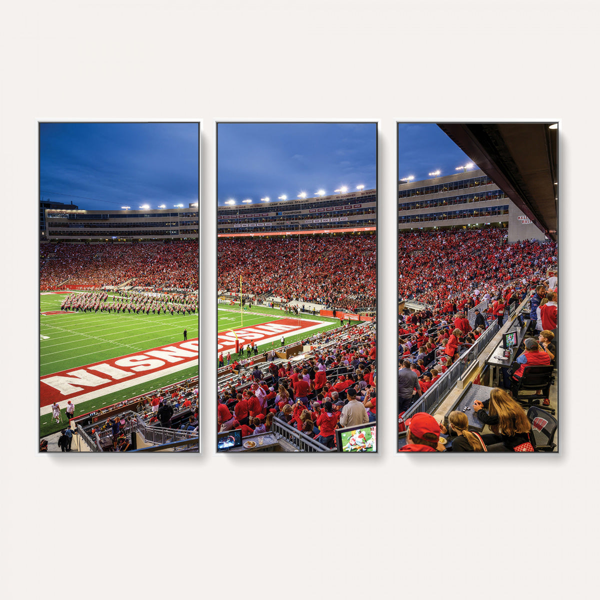 57601-MGV-CV-36X24 - Wisconsin Badgers Football Team Print - Madison Camp Randall Stadium Wall Art, Wisconsin Badgers