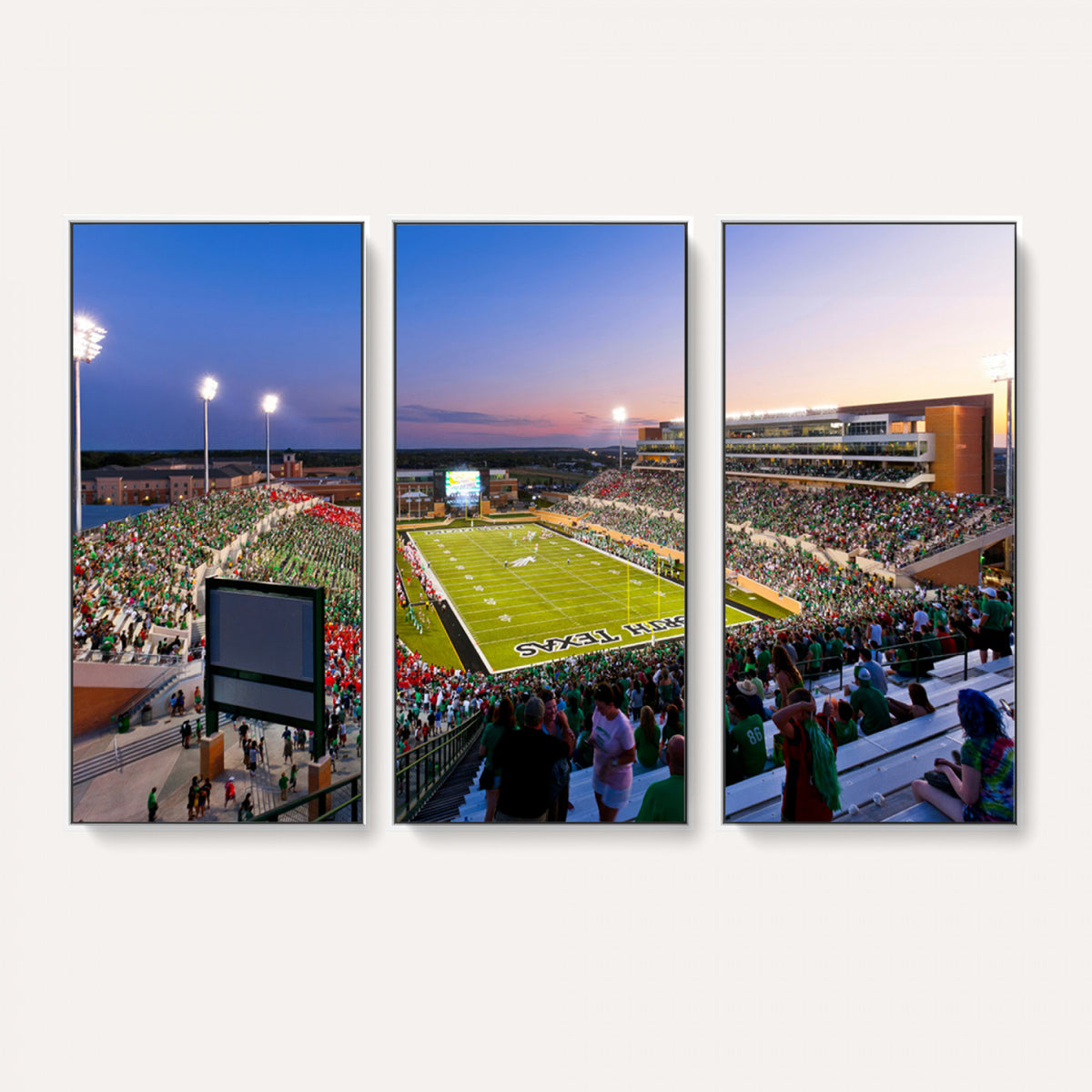 81582-MGV-CV-36X24 - University of North Texas Mean Green Football Team Print - Denton DATCU Stadium Wall Art Canvas