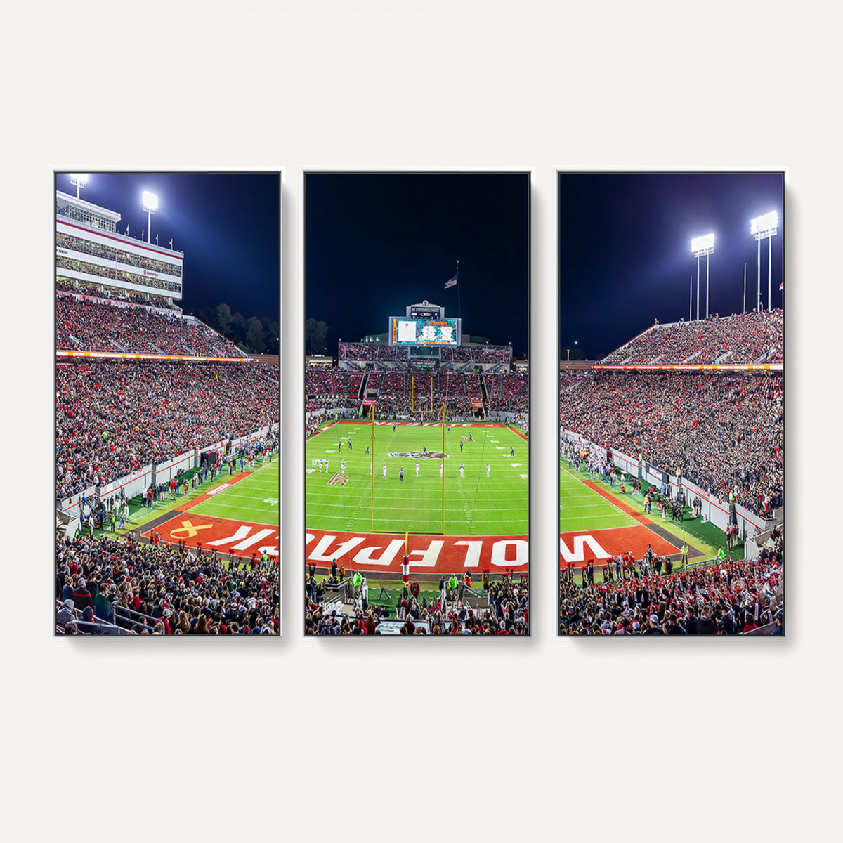 80943-MGV-CV-36X24 - Wolfpack Football Team Print - Raleigh Carter-Finley Stadium Wall Art Canvas Print