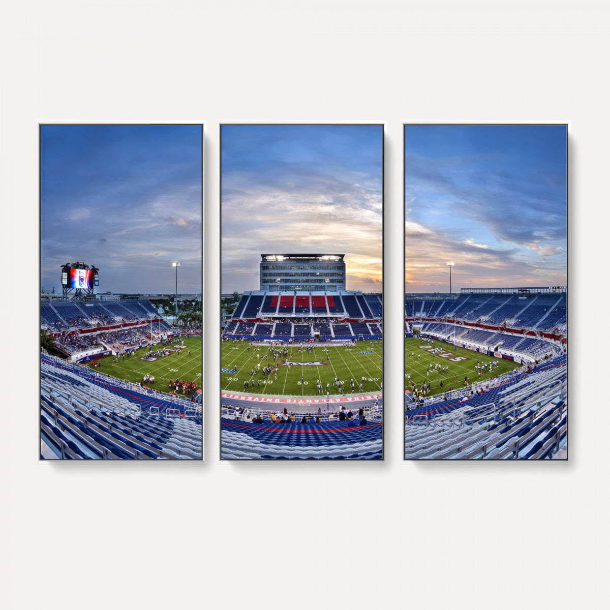 69559-MGV-CV-36X24 - Florida Atlantic University Owls Football Team Print - Boca Raton FAU Stadium Wall Art Canvas Print