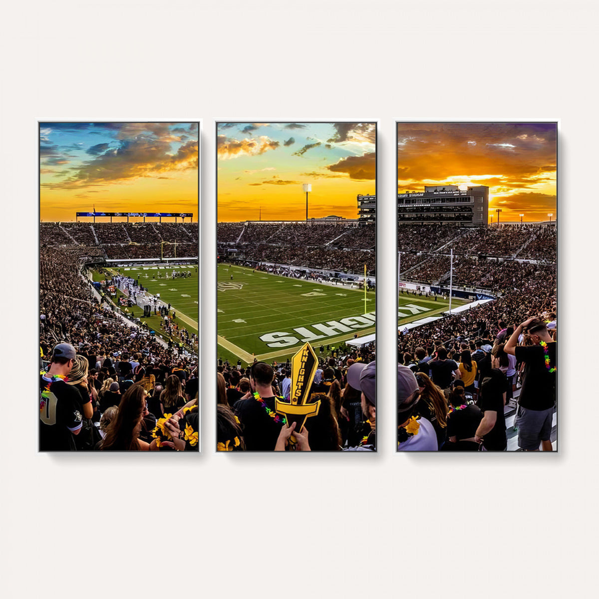 66803-MGV-CV-36X24 - UCF Knights Football Team Print - Orlando FBC Mortgage Stadium, UCF Knights Wall Art Canvas Print