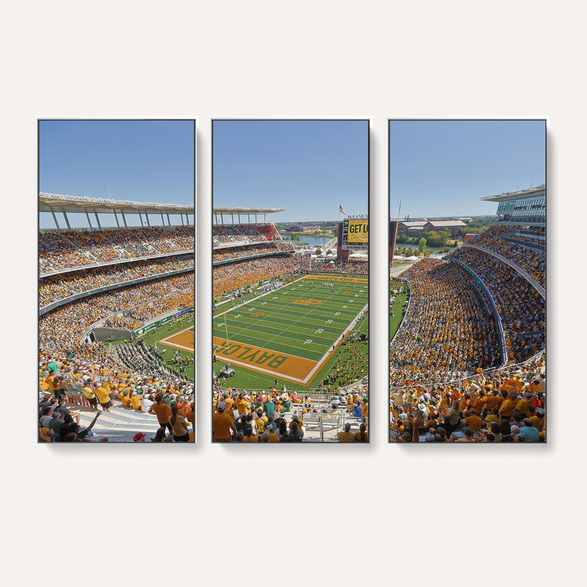 49912-MGV-CV-36X24 - Baylor University Bears Football Team Print - Waco McLane Stadium Wall Art Canvas Print
