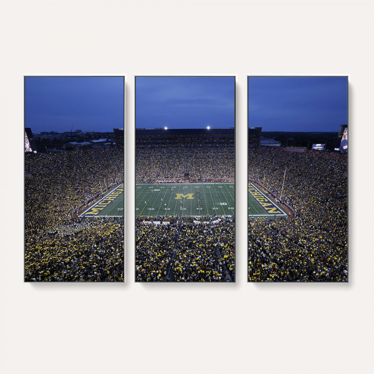 34202-MGV-CV-36X24 - University of Michigan Wolverines Football Team Print - Ann Arbor Michigan Stadium Wall Art Canvas