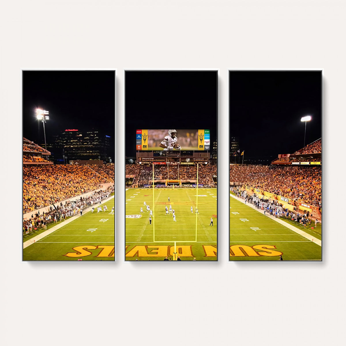 87612-MGV-CV-36X24 - ASU Sun Devils Football Team Print - Phoenix Mountain America Stadium Canvas Print