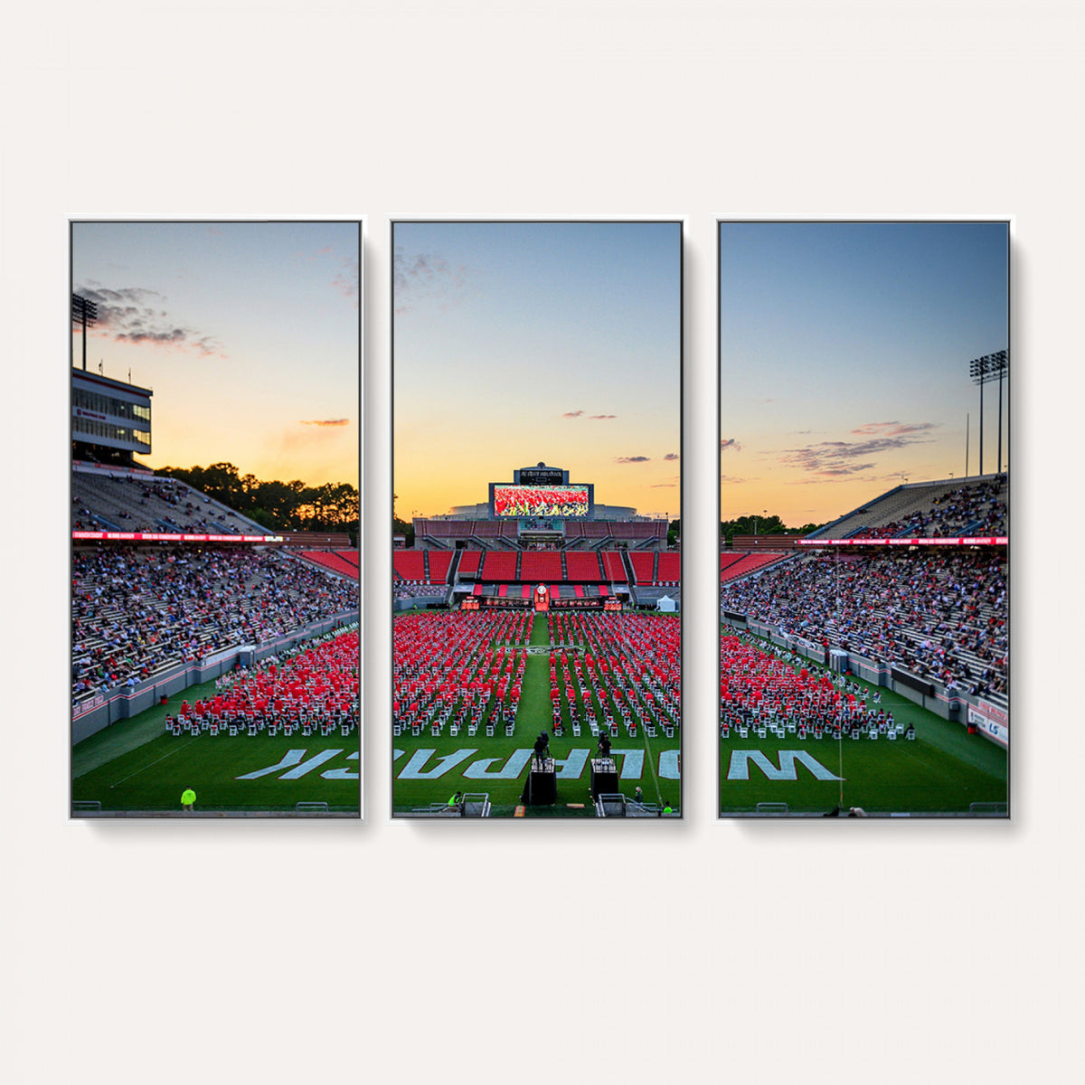 35266-MGV-CV-36X24 - NC State Wolfpack Football Team Print Wall Art - Raleigh Carter-Finley Stadium Wall Art Canvas Print