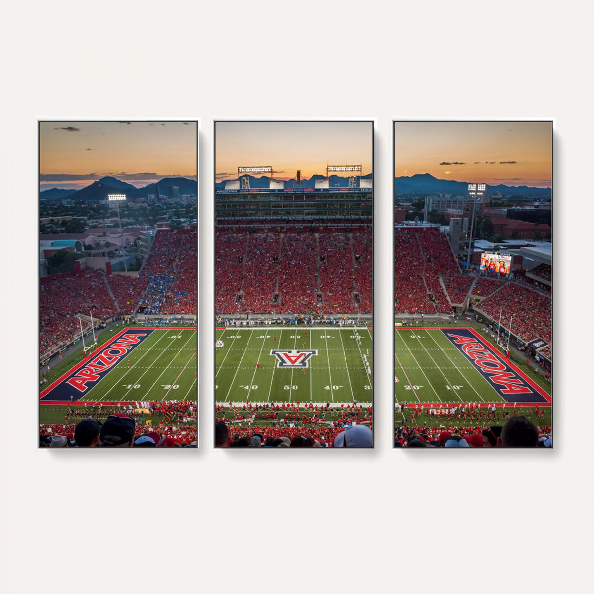 45563-MGV-CV-36X24 - Arizona Wildcats Football Team Print - Tucson Arizona Stadium Wall Art Canvas Print