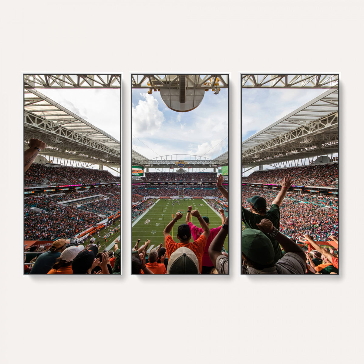 66239-PAN-FL-20X10 - Miami Hurricanes Football Team Wall Art Print - Miami Hard Rock Stadium Wall Art Canvas Print