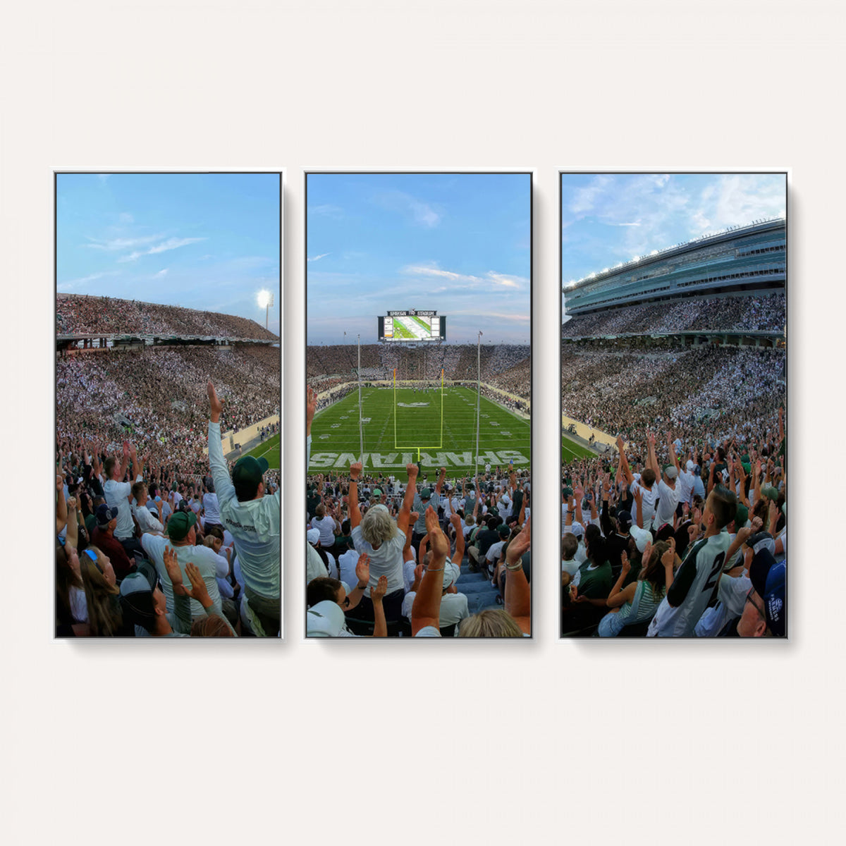 73105-PAN-FL-20X10 - Michigan State Spartans Football Team Art Print - East Lansing Spartan Stadium Wall Art Canvas Print