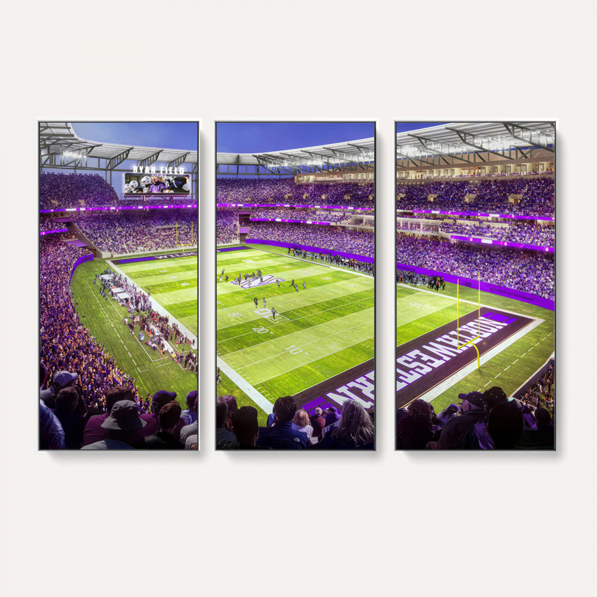 81245-MGV-CV-36X24 - Northwestern University Wildcats Football Team Print - Evanston Ryan Field Wall Art Canvas Print