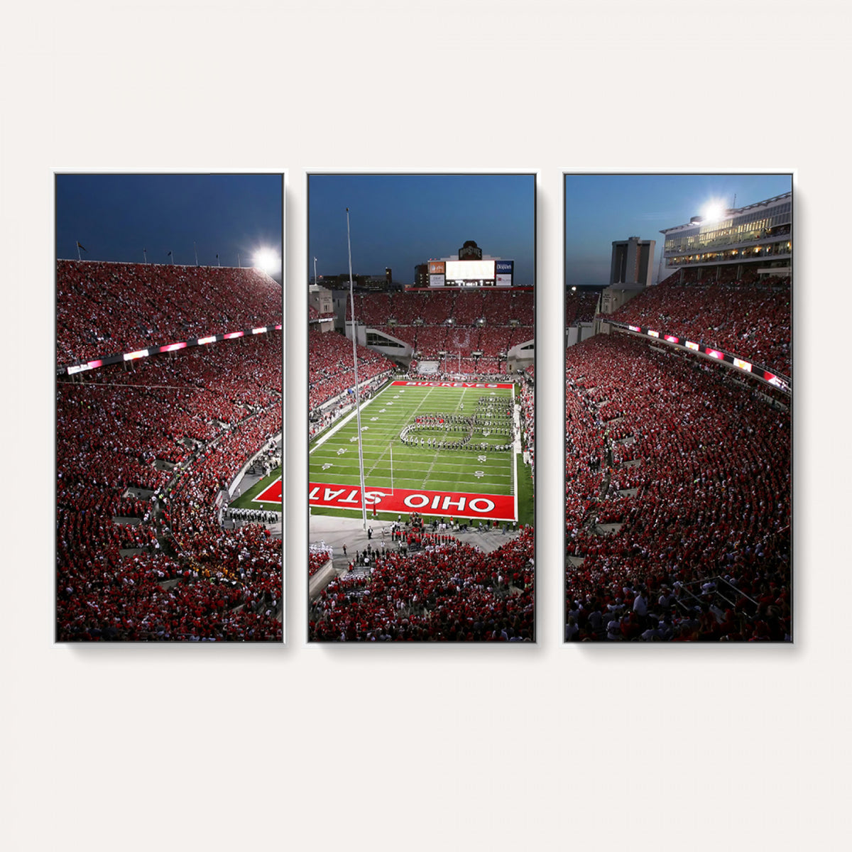 98743-PAN-FL-20X10 - Ohio State University Buckeyes Football Team Print - Columbus Ohio Stadium Wall Art Canvas Print