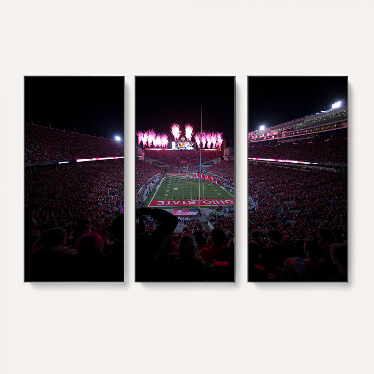 20483-PAN-FL-20X10 - Ohio State University Buckeyes Football Team Print - Columbus Ohio Stadium Wall Art Canvas Print