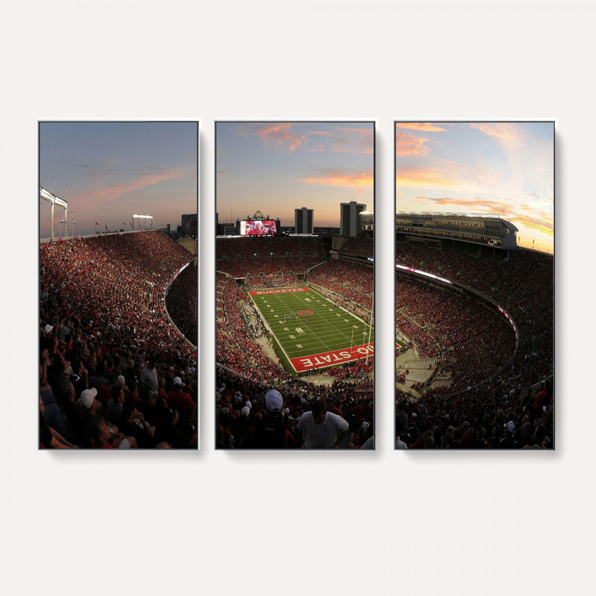 28825-PAN-FL-20X10 - Ohio State University Buckeyes Football Team Print - Columbus Ohio Stadium Wall Art Canvas Print